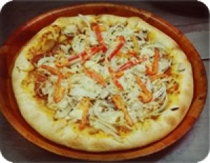 Pizza klein - Ø ca. 26cm New York;Salami,Schinken,Champinons,Zwiebeln,Peperoni